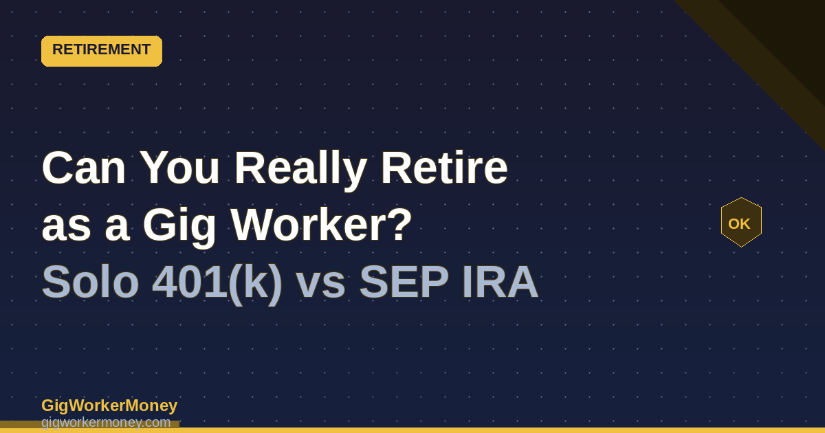 Retirement planning Solo 401k SEP IRA for gig workers